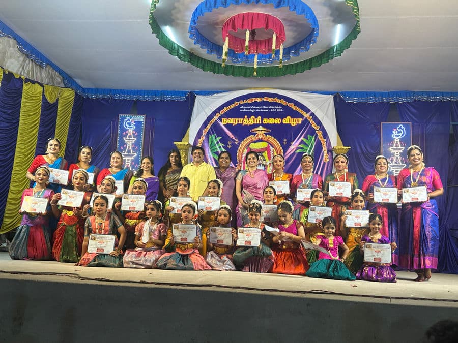 Shanti Kala Nikketan dancers performing at an invited programme
