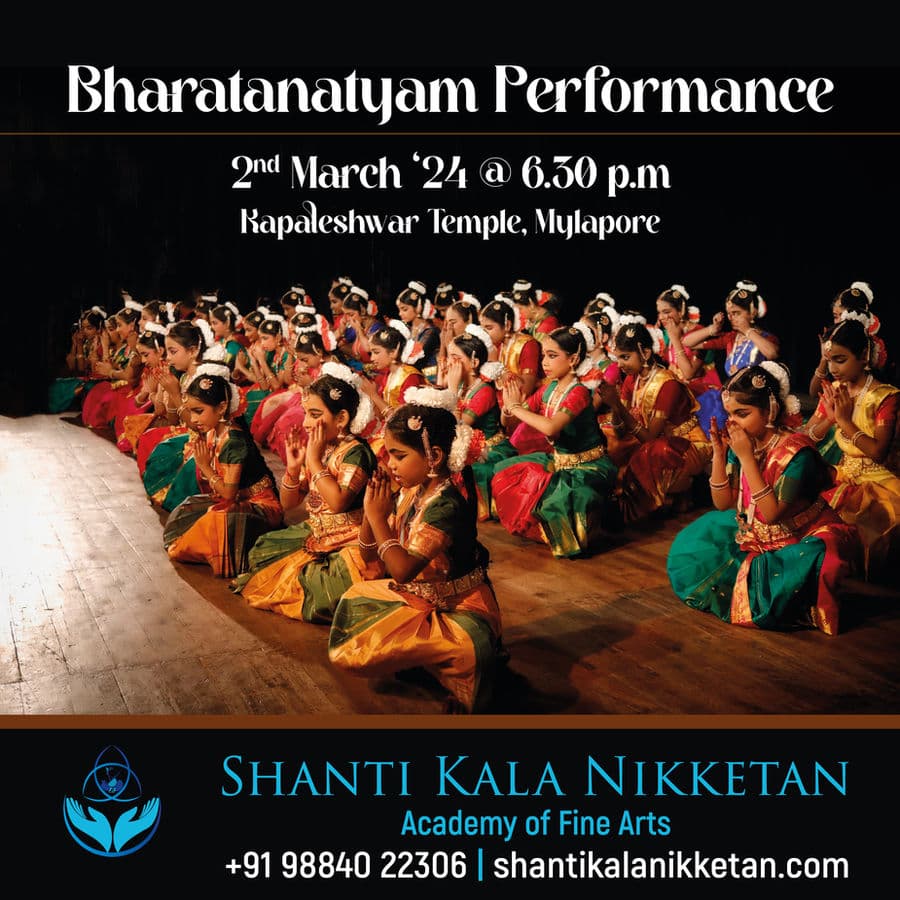 Programme notice for a performance at Bharatiya Vidya Bhavan, Mylapore