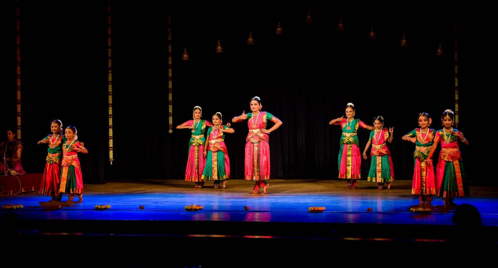 A group of students on stage at Udaan, 2023